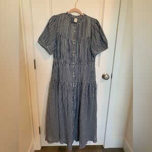 Gingham Maxi Dress - Blue